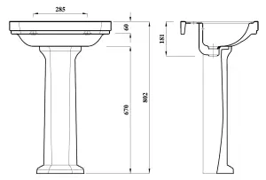 Cooke & Lewis Serina White Rectangular Full pedestal Basin (H)80.2cm (W)55.8cm