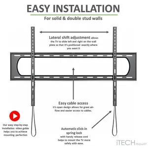 iTech Mount 60" - 120" Fixed TV Wall Mount Bracket