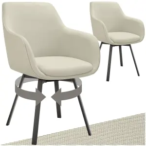 Dining Chair Alicon - padded swivel armchair with continuous backrest - greige