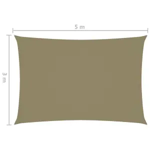 Berkfield Sunshade Sail Oxford Fabric Rectangular 3x5 m Beige