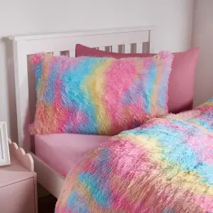 Tie Dye Duvet Cover Quilt Pillowcase Fluffly Fleece Soft Bedding Set, Double