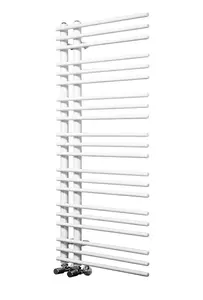 Right Radiators 1250x500 mm Round Designer Ladder Rads Heated Towel Rail Radiator White