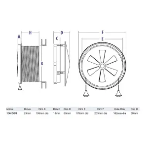 Simon Vent-A-Matic Cord Operated Window Fan 162mm Model DGS106 for DBL Glazed Windows