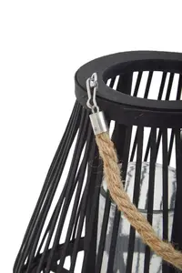 Interiors by Premier Lentigo Small Black Bamboo Lantern