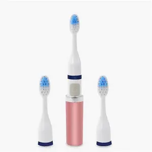 Battery Powered Electric Toothbrush, Portable Oral Care, Lightweight Design, Soft Dupont Nylon Bristles White