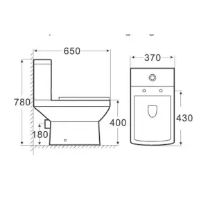 Fernando Modern Ceramic Close Coupled Anti Bacterial Toilet with Soft Closing Seat