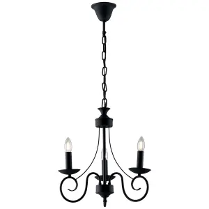 Luminosa BEATRICE 3 Light Chandeliers Anthracite 63x57cm