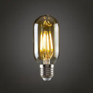 ValueLights Pack of 3 Retro Style 4w LED Filament ES E27 Radio Valve Amber Tubular Light Bulbs 2700K Warm White