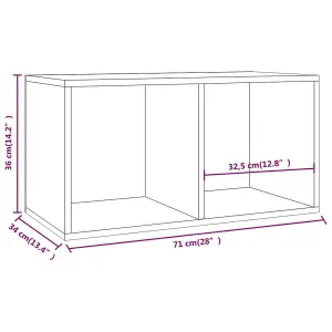 vidaXL Vinyl Storage Box Smoked Oak 71x34x36 cm Engineered Wood