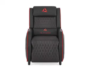 Cougar Gaming Recliner Armchair with Footrest , Black Faux Leather With Red Trim