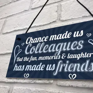 Red Ocean Chance Made Us Colleagues Friendship Friend Hanging Plaque Leaving Job Work CoWorker Gift Birthday