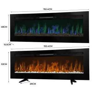 MonsterShop 60" Electric Inset Fireplace