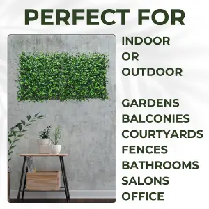 Artificial Plant Flower Living Wall Panels Realistic - Boxwood - Indoor / Outdoor - 1m x 1m - Home, Garden, Office