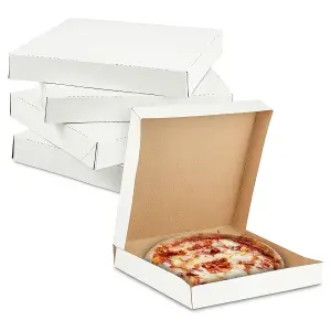 25 x White 14" (14.5 x 14.5 x 2") Cardboard Postal, Takeaways, Restaurants, Desserts & Pizza Take Out Boxes