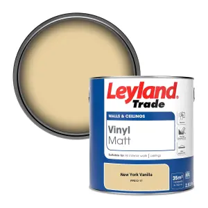 Leyland Trade Vinyl Matt Walls & Ceilings Emulsion Paint New York Vanilla (PPG12-17) 2.5L