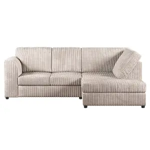 Luxor Cream Jumbo Cord 4 Seater Corner sofa Right Hand Facing - Full Back