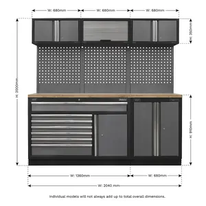 Sealey Superline Pro 2.04m Tool Storage System Pressed Wood Worktop APMSSTACK11W