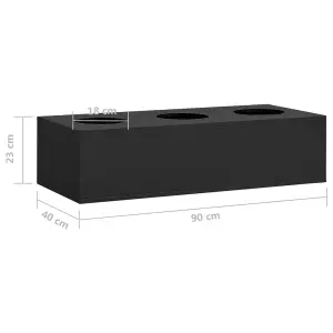 Berkfield Office Flower Box Anthracite 90x40x23 cm Steel