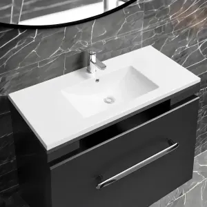 5001 Ceramic 100cm x 45cm Mid-Edge Inset Basin with Scooped Bowl