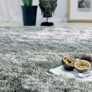 Tungsten Super Soft Shaggy Handmade Modern Plain Sparkle Easy to Clean Rug For Dining Room Bedroom Living Room-160cm X 230cm