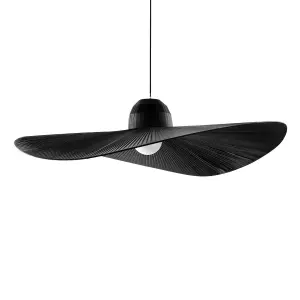 Luminosa Madame 1 Light Dome Ceiling Pendant Light Black