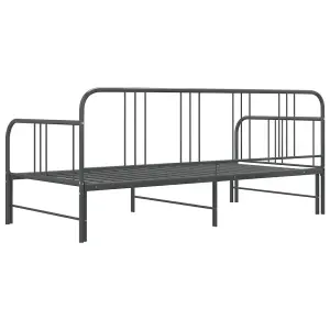 vidaXL Pull-out Sofa Bed Frame without Mattress Grey Metal 90x200 cm