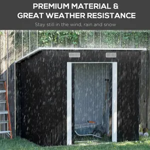 Outsunny 7 x 4ft Outdoor Garden Storage Shed for Backyard Patio Black