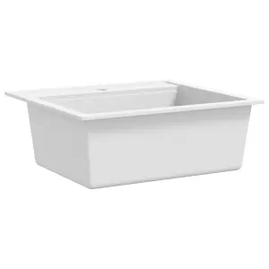 Berkfield Granite Kitchen Sink Single Basin White