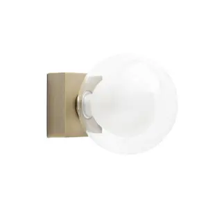 Luminosa Perla Bathroom Antique Brass Globe Wall Light 1x g9