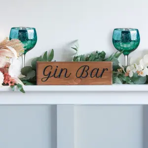 Peak Heritage Engraved Wooden Sign 30cm - Gin Bar