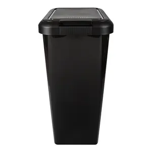 45 Litre Swing & Lift Top Waste Bin Black