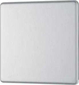 BG Electrical FBS94 Nexus Screwless Flat-Plate Single Blank Plate Brushed Steel