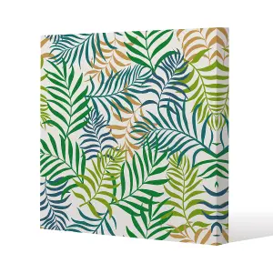 Green Tropical Palm Leaves (Canvas Print) / 46 x 46 x 4cm