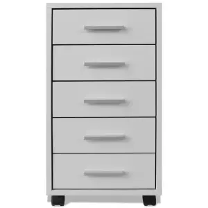 Berkfield Office Drawer Unit with Castors 5 Drawers White