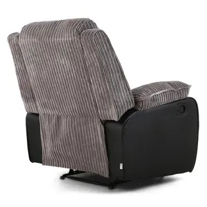 Postana Jumbo Cord Fabric Recliner Armchair Lounge Home Reclining Chair (Grey)