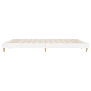 Berkfield Bed Frame High Gloss White 200x200 cm Engineered Wood