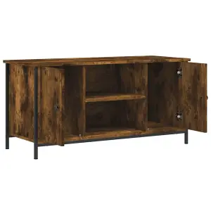 Berkfield TV Cabinet Smoked Oak 100x40x50 cm Engineered Wood