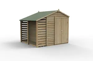 4LIFE Apex Shed 6x8 - Double Door - 2 Windows -  With Lean-To