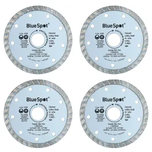 115mm 4.5" 1.2mm Turbo Diamond Ceramic Tile Cutting Disc for Angle Grinders 4pk