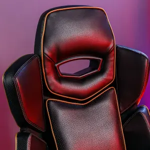 X-Rocker Drogon PC Office Gaming Chair, Ergonomic Computer Desk Chair, Faux Leather with Lumbar Support - BLACK / GOLD