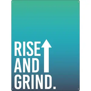 Grindstore Rise and Grind Tin Plaque Blue/Green/White (One Size)