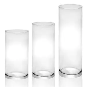 Glass Candle Cylinders Set of 3 - M&W