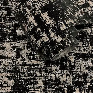 Khalili Wallpaper Brindle Flock Texture Black Holden 99406