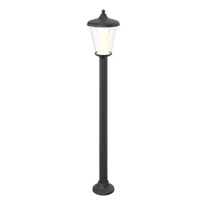 GoodHome Lantern Dark grey Mains-powered 1 lamp Integrated LED Outdoor Post light (H)1100mm