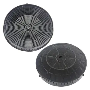 SPARES2GO Type 57 Round Carbon Filter compatible with Bosch DEM63AC00B/01 DEM63AC00B/02 Cooker Hood Vent Extractor (Pack of 2)