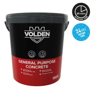 Volden General Purpose Concrete, 15kg Tub - Requires mixing before use