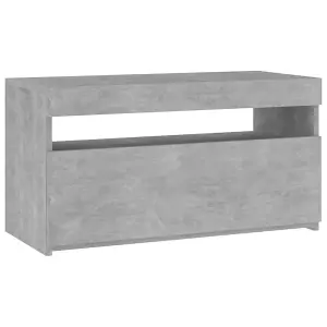 Berkfield TV Cabinet with LED Lights Concrete Grey 75x35x40 cm