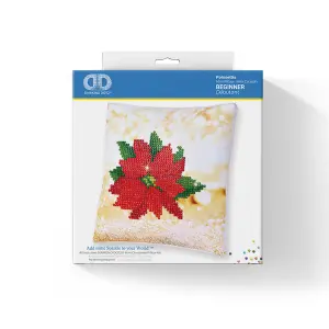 PILLOW POINSETTIA - Diamond Painting Kit: Cushion: Poinsettia - Diamond Dotz