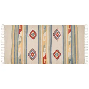 Cotton Kilim Rug 80 x 150 cm Multicolour APARAN