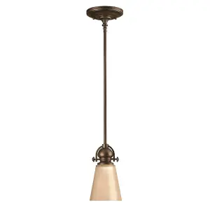 1 Bulb Ceiling Pendant Light Fitting Olde Bronze LED E27 60W Bulb